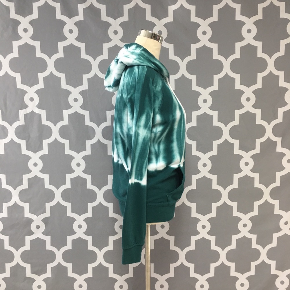 ❌SOLD❌ Zine Green White Tie Dye Hoodie 3F - Picture 4 of 7